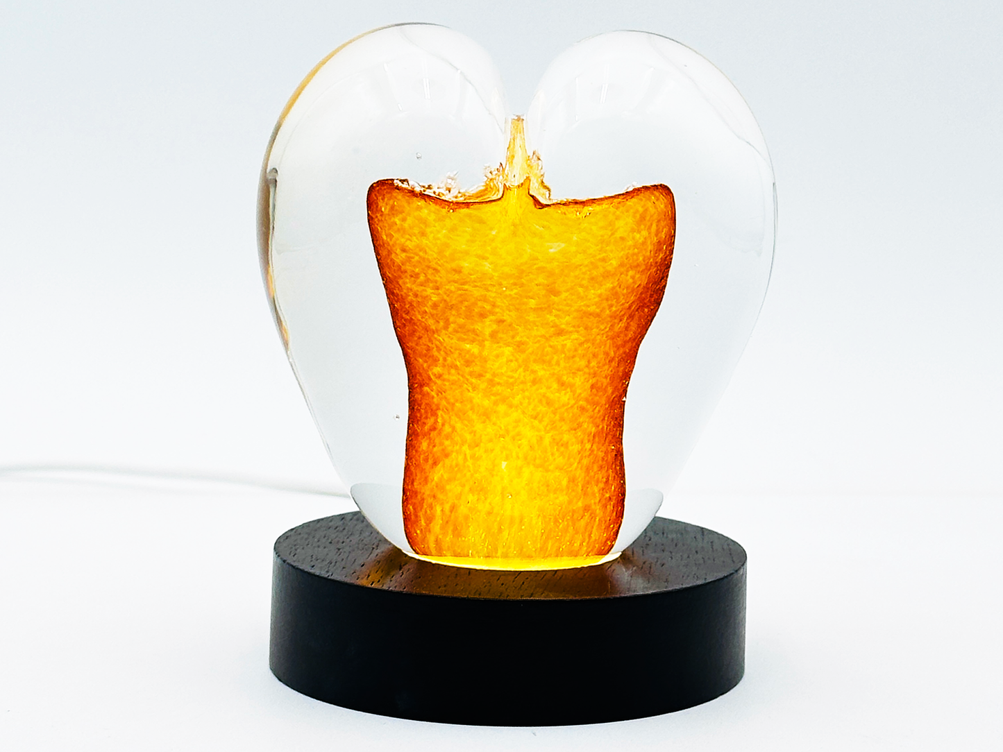 Round Black Wood LED Stand