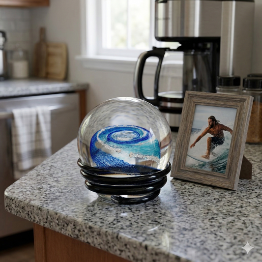 Galaxy Orb with Cremation Ashes