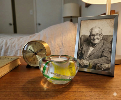 Memorial Candle Holder with Cremation Ashes