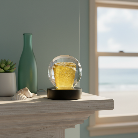 Solid Color Galaxy Orb with Cremation Ashes