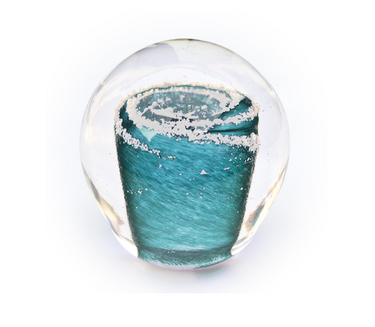 Solid Color Galaxy Orb with Cremation Ashes