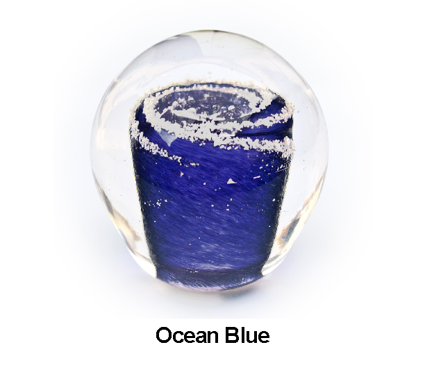 Solid Color Galaxy Orb with Cremation Ashes