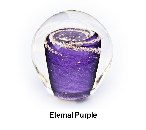 Solid Color Galaxy Orb with Cremation Ashes